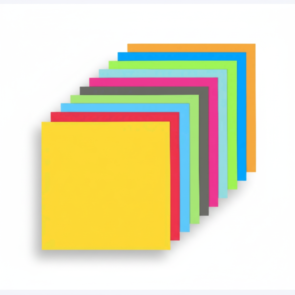 100 multicolour craft paper sheets on a clean white background by SchoolingCare Stationary Store