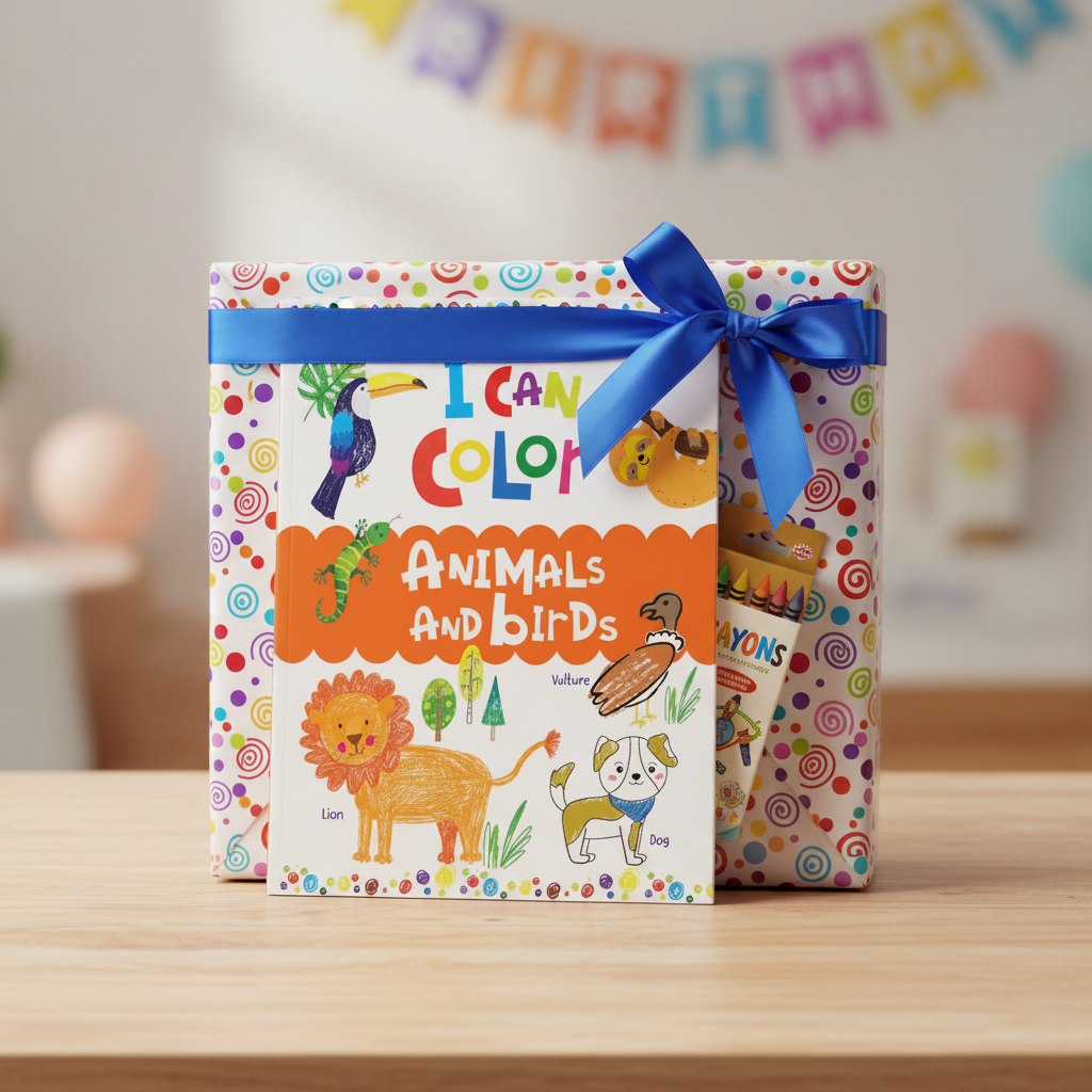 Animals and birds colouring book arranged in a colourful children’s gift pack by SchoolingCare Stationary Store