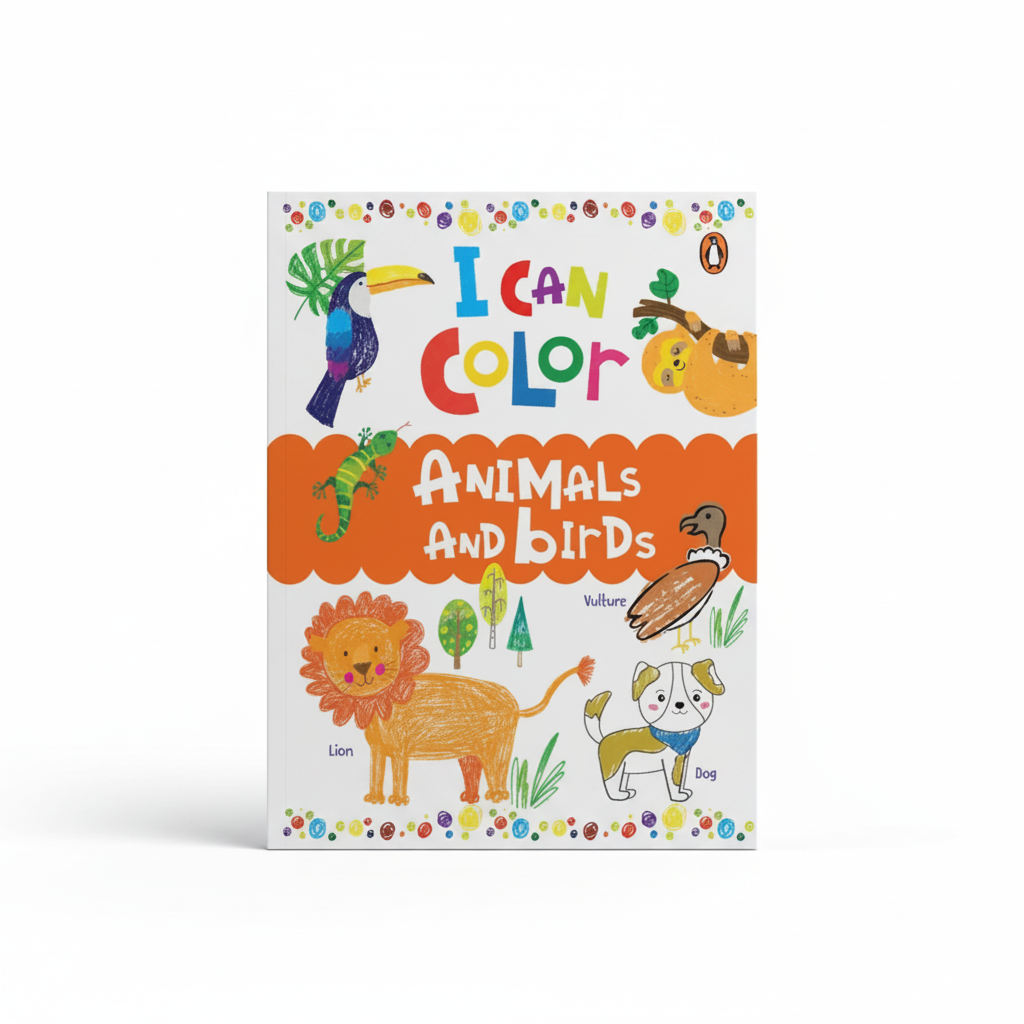 Animals and birds colouring book for kids aged 2 to 4 on a clean white background by SchoolingCare Stationary Store