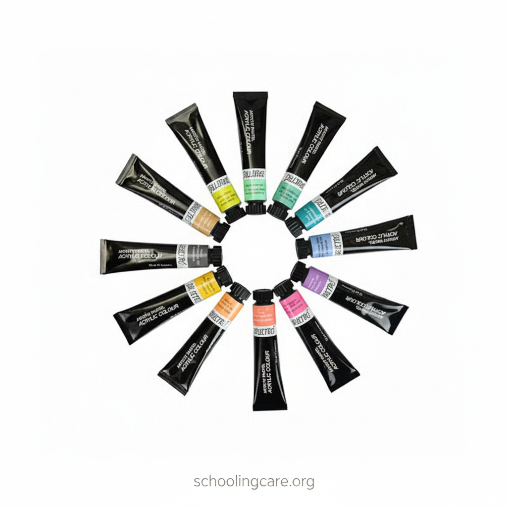  Brustro Artists pastel acrylic colour tubes set of 12 for canvas and mixed media Buy Now at SchoolingCare
