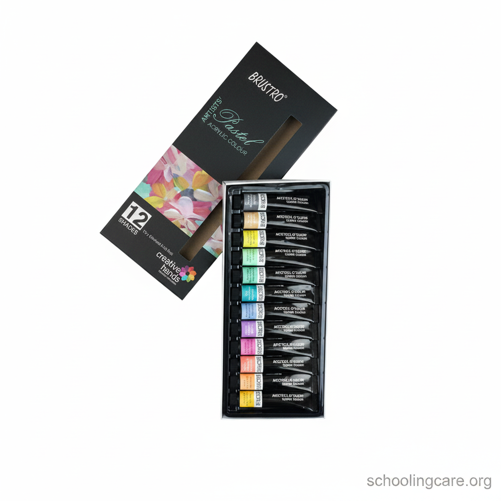  Brustro Artists pastel acrylic colour tubes set of 12 for canvas and mixed media order Now at SchoolingCare