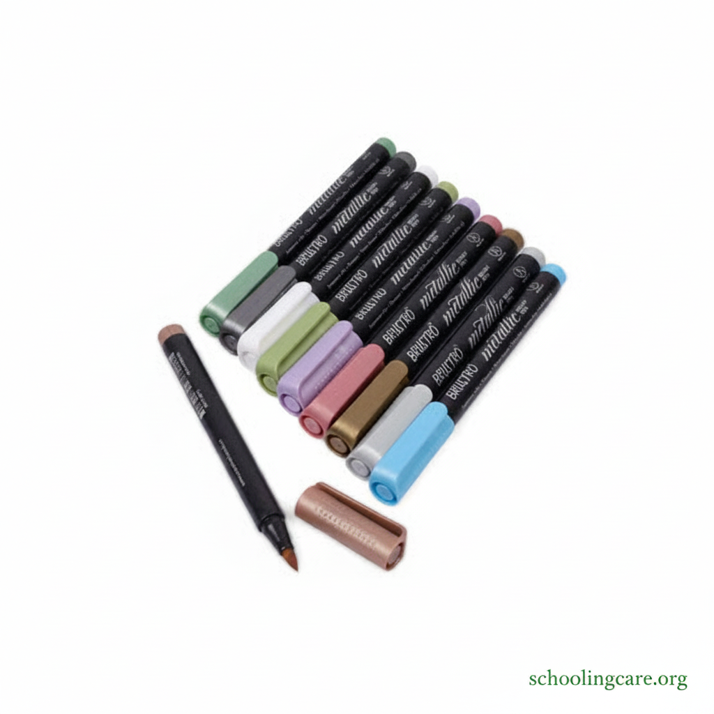  Brustro metallic brush pen set of 10 shades for premium art and craft projects order Now at SchoolingCare