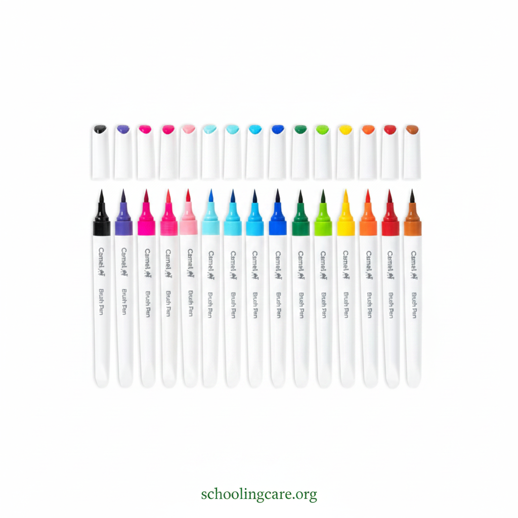 Camel brush pens set of 14 multicolour shades for calligraphy and art order Now at SchoolingCare