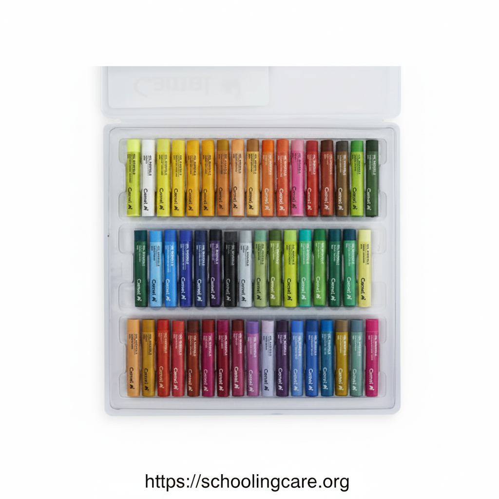  Camel oil pastels set of 50 shades for students and artists, smooth blending order Now at SchoolingCare