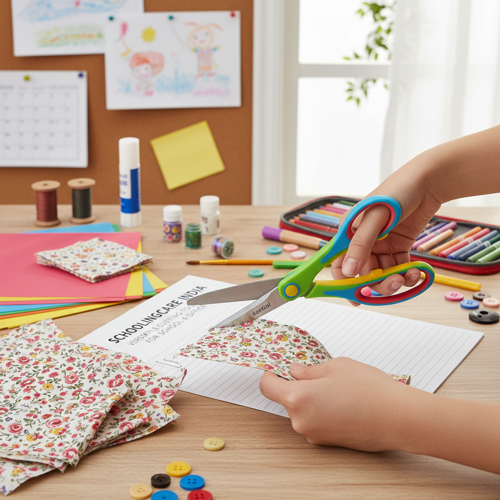 Cartini Multifunction Scissors cutting fabric and paper in craft setting - Schoolingcare