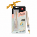  Signature Creme Ivory refillable fountain pen with blue ink for smooth writing