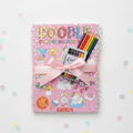 Doodle Coloring Book for Kids Pink Edition on a clean white background by SchoolingCare Stationary Store