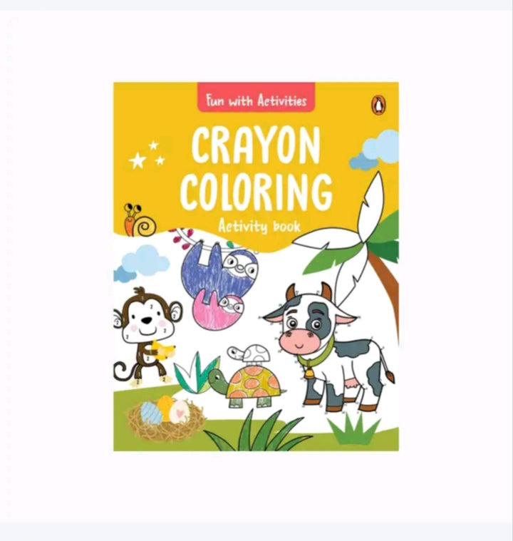 Original Crayon Coloring Activity Book cover on a plain white background by SchoolingCare Stationary Store