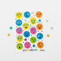 Creative Space Emoji With Stars Sticker Sheet flat lay vibrant colourful stickers - Schoolingcare