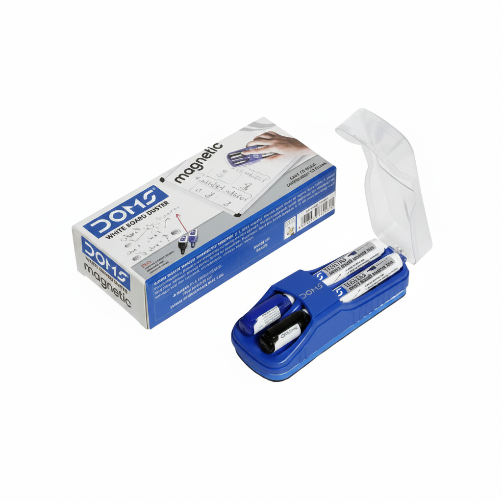  DOMS whiteboard duster with black and blue marker pen set for classroom and office by SchoolingCare Buy Now