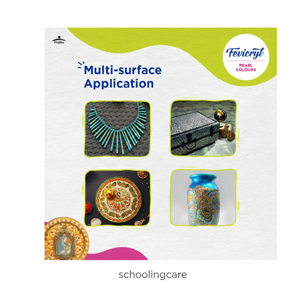  Fevicryl pearl metallic acrylic colour golden 100ml for decorative painting by Schoolingcare online Stationary store Buy Now Online