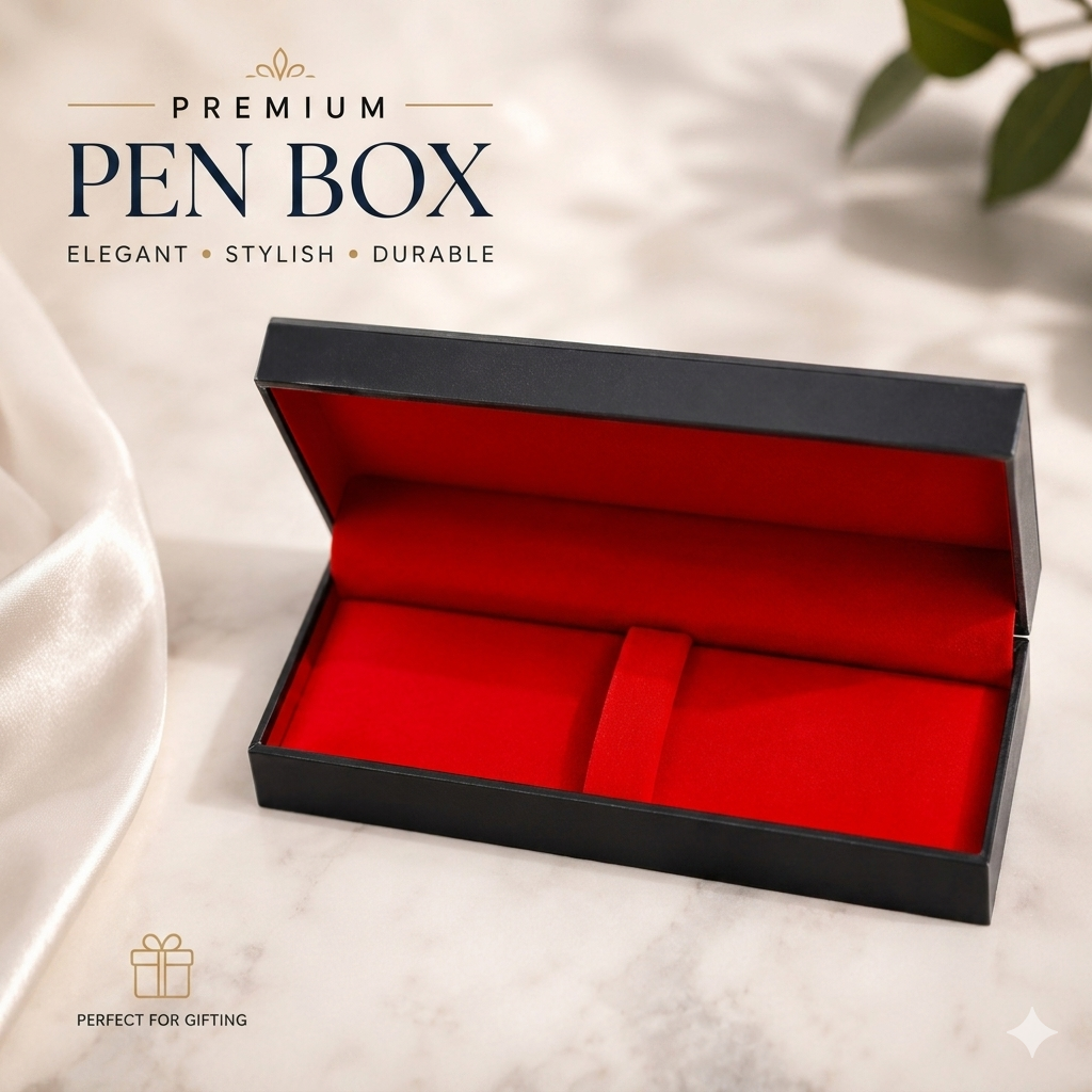  Premium red pen box for gifting and desk storage