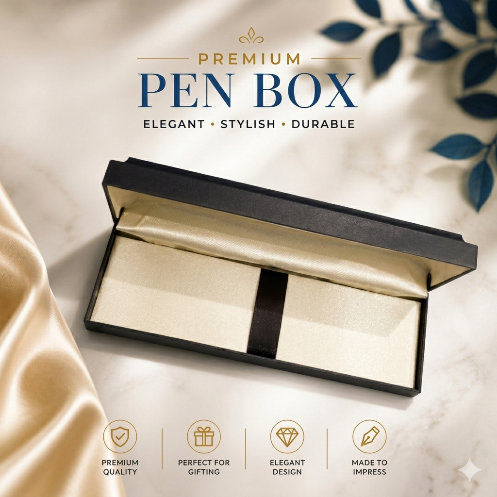  Premium white pen box for gifting and desk storage