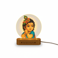 Krishna child LED night lamp with acrylic halo on a white background by SchoolingCare Stationary Store