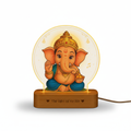 Lord Ganesha acrylic LED photo lamp on a clean white background by SchoolingCare Stationary Store