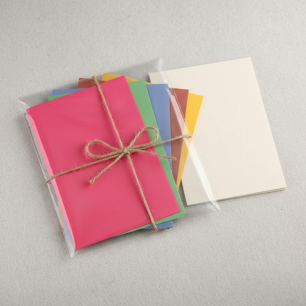 Multicolour A4 craft paper sheets arranged in a stationery gift pack by SchoolingCare Stationary Store