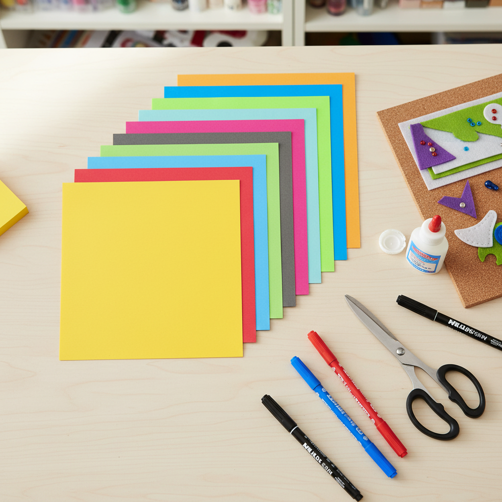 Multicolour craft paper sheets used for school and DIY projects by SchoolingCare Stationary Store