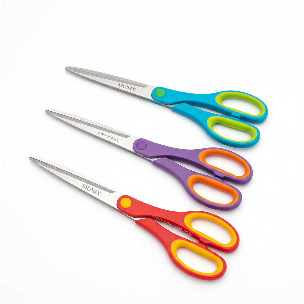 Munix Stainless Steel Scissors flat lay product photography - Schoolingcare