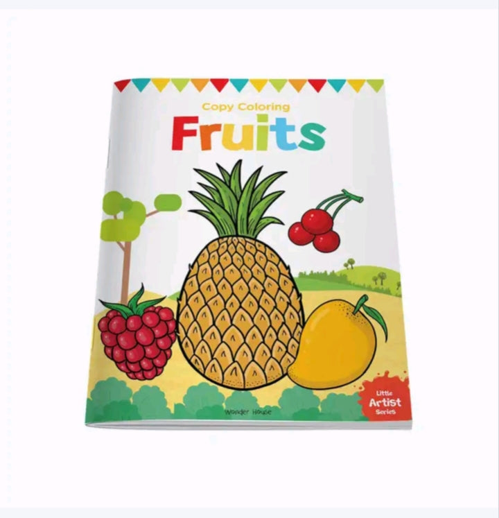 Original Little Artist Series Fruits Copy Colouring Book cover on a plain white background by SchoolingCare Stationary Store