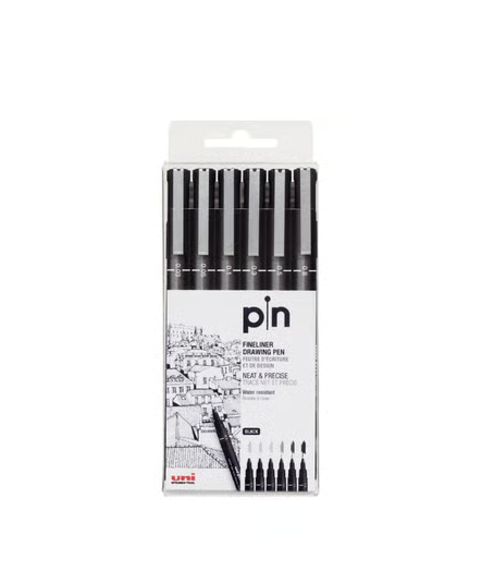 Uniball PIN 200 Brush Fineliner Drawing Pen  (Black)