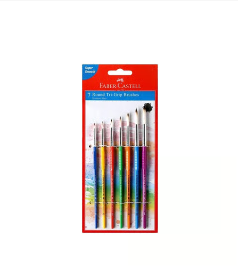 Faber-Castell Tri Grip Round Paint Brush / Set of 7 Multicolour