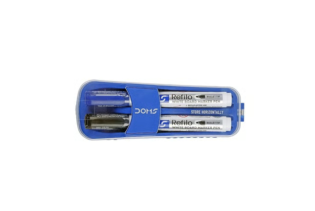 DOMS Whiteboard Duster & Marker / Black & Blue