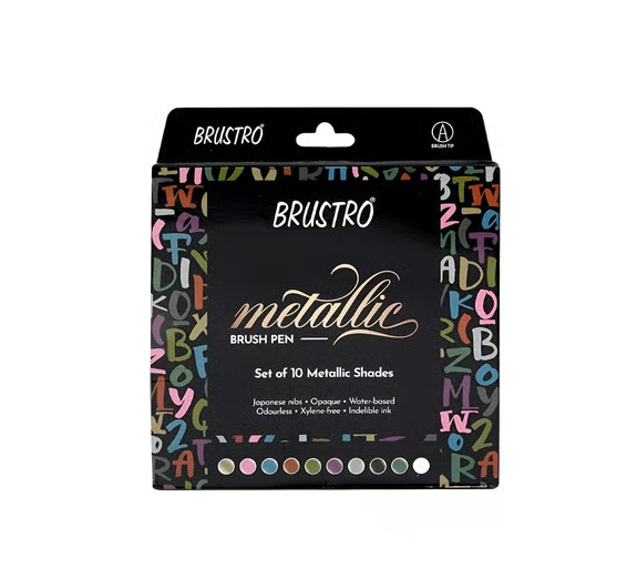 Brustro Metallic Shades Brush Pens / 10 Multicolour