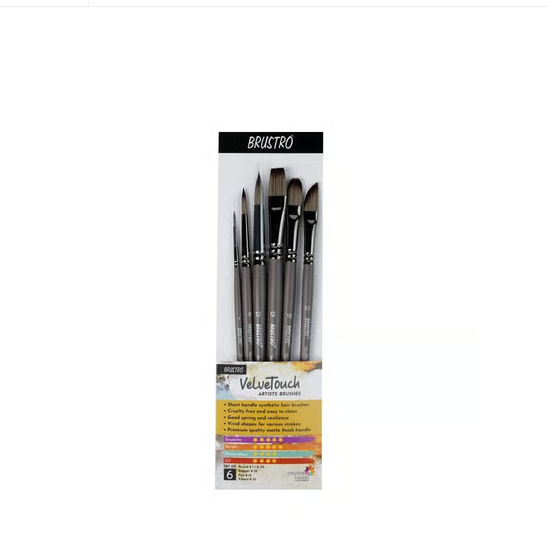 Brustro Artists’ Velve Touch Brush / 6 Piece Set