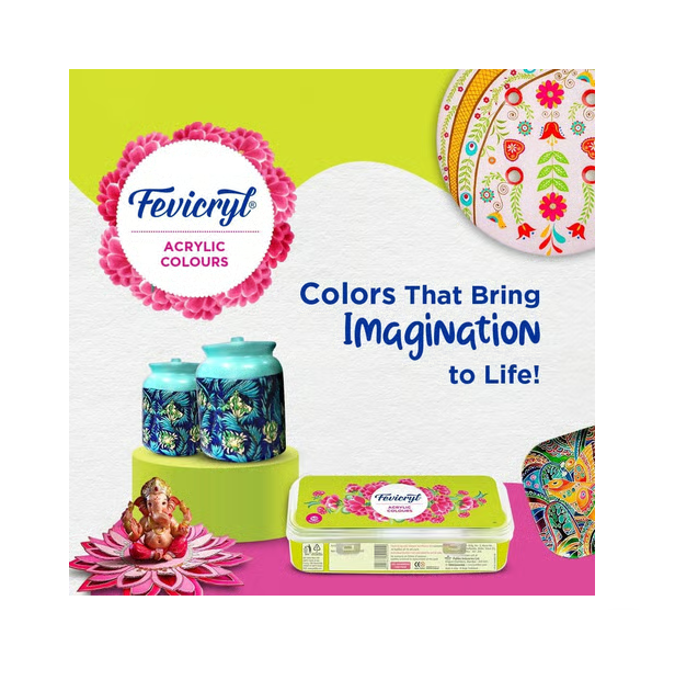 Fevicryl Acrylic Color / Sunflower /  10 Multicolour