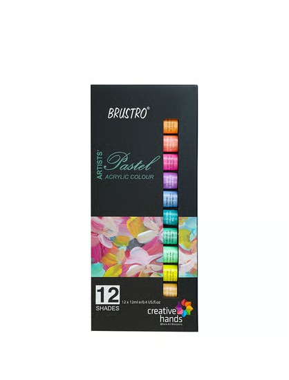 Brustro Artists Pastel Acrylic Color Tubes / 12 Multicolour