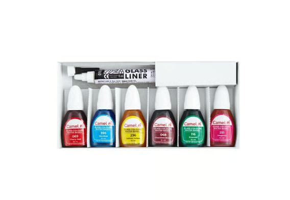Camel Water Based Glass Colors / 7 Multicolour