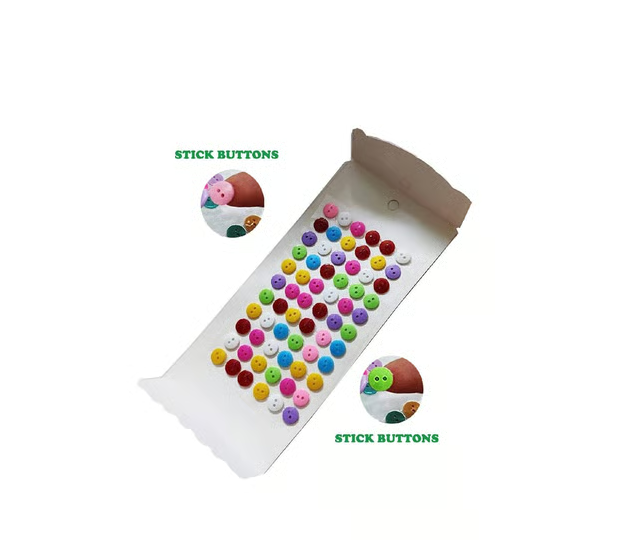 Creative Space Self-Adhesive Button Sticker / Multicolour