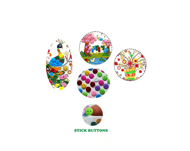 Creative Space Self-Adhesive Button Sticker / Multicolour