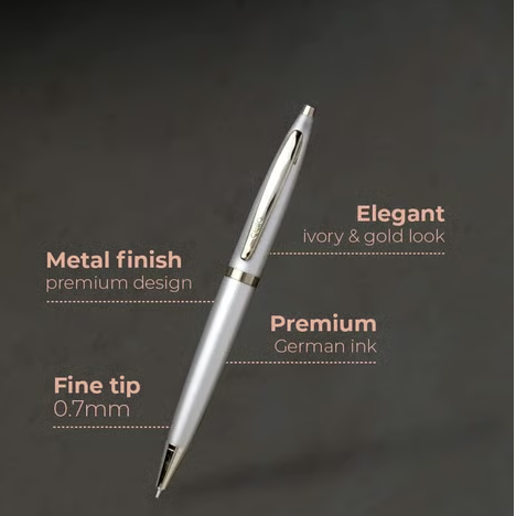 Signature Creme Ivory Ball Pen Blue ink / Refillable / 0.7mm