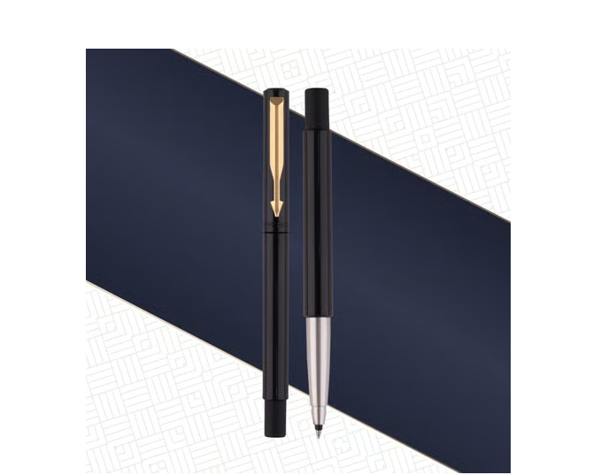 Parker Vector Standard Gold Trim Roller Ball Pen with Refill (Blue)