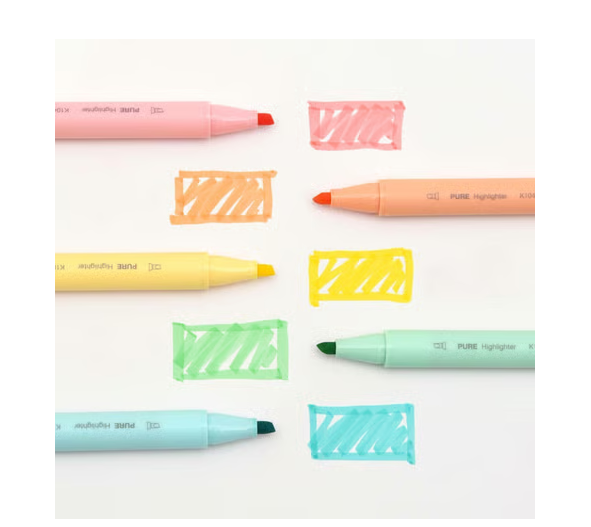 KACO Pure Macaron Highlighter Pen (5 Piece Multicolor)
