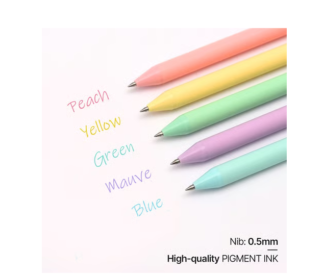 KACO Pure Macaron Gel Pen ( 5 Piece Multicolor)