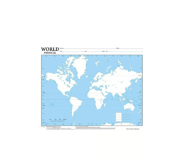 Creative Space World Physical Map (10 Piece Multicolour)