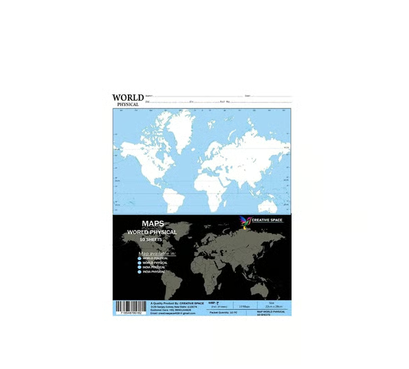 Creative Space World Physical Map (10 Piece Multicolour)