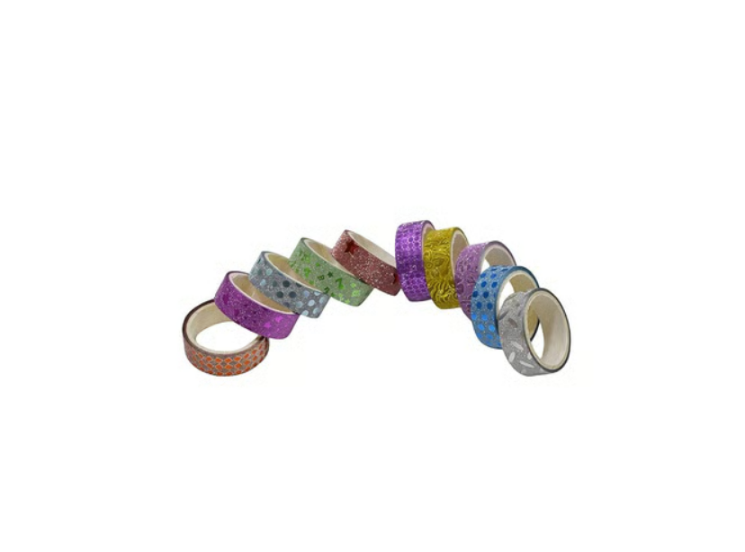 Creative Space Glitter Tape (10 Piece Multicolour)