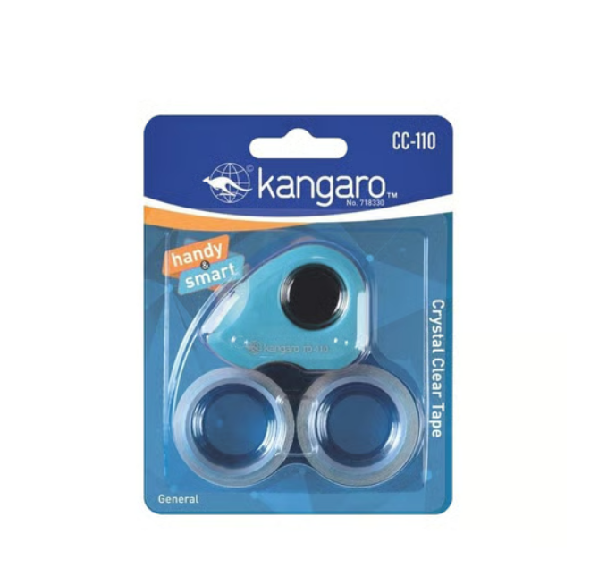 Kangaro Crystal Clear Tape Dispenser (Multicolour, 10 m)