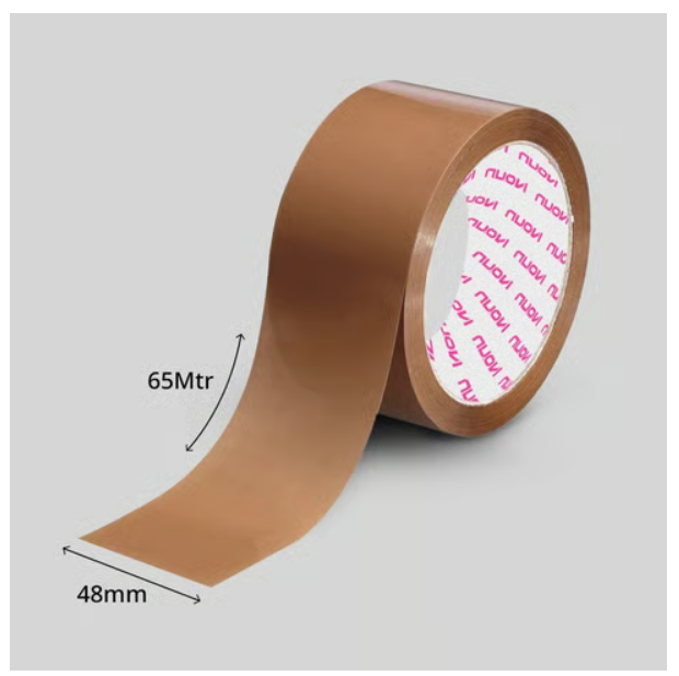 BOPP Tape Brown 42 Microns (Brown, 65 m)