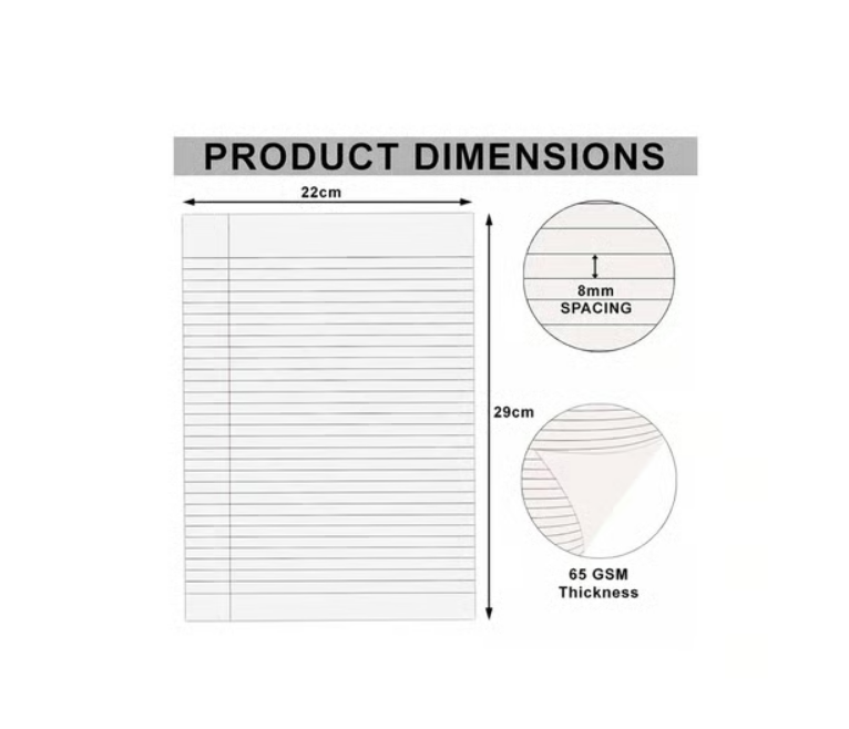 Creative Space Assignment A4 Sheets (One Side Ruled 20 Piece) (65 GSM, White)