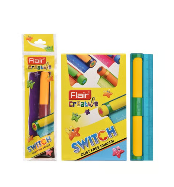 Flair Creative Creative Series Switch Eraser Pack of 10 (Multicolour)