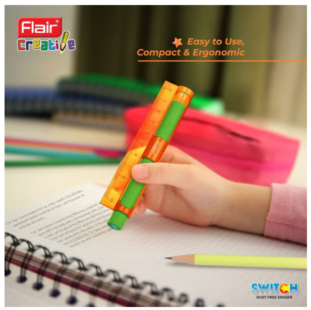 Flair Creative Creative Series Switch Eraser Pack of 10 (Multicolour)