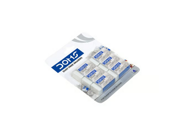 DOMS Dust Free Eraser (White 6 Piece)