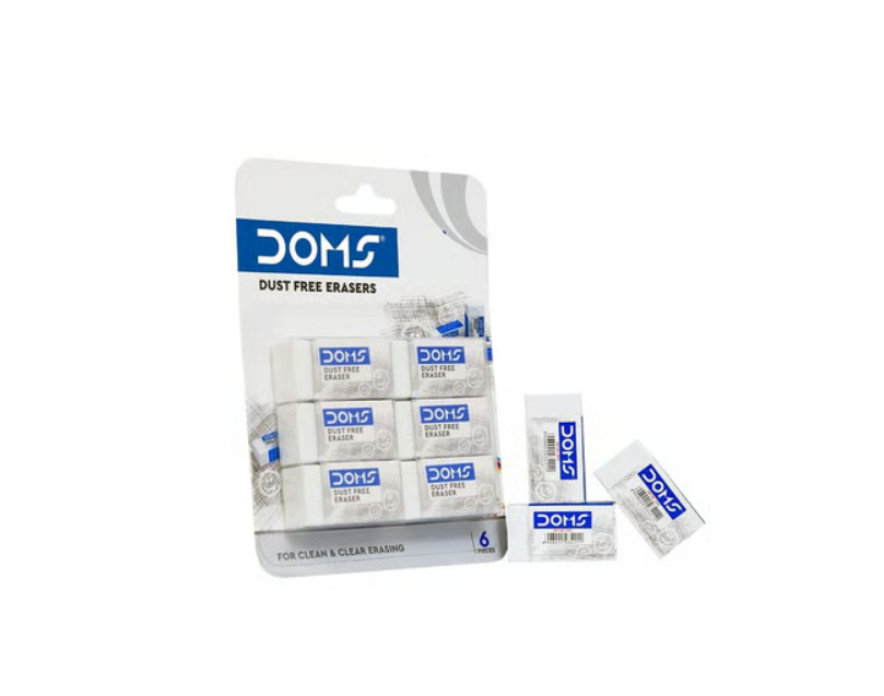 DOMS Dust Free Eraser (White 6 Piece)