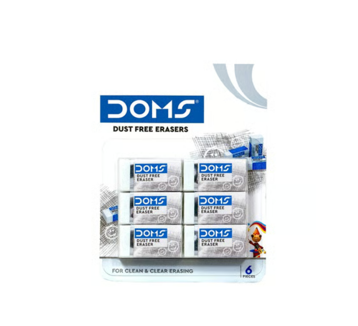 DOMS Dust Free Eraser (White 6 Piece)