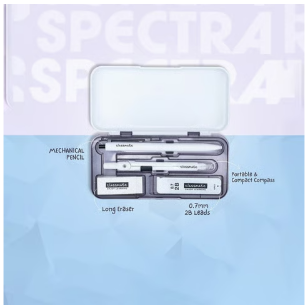 Classmate Spectra Mathematical Geometry Box (Grey, Black)