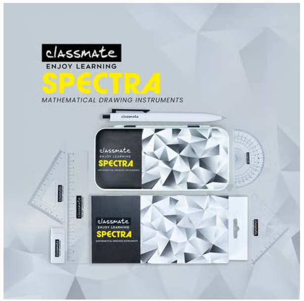 Classmate Spectra Mathematical Geometry Box (Grey, Black)